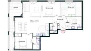  Appartement à vendre 4 pièces 79 m²