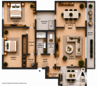  Appartement à vendre 4 pièces 98 m²