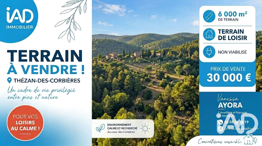 Vente Terrain Vente Terrain 6 060 m&sup2; Thézan-des-corbières