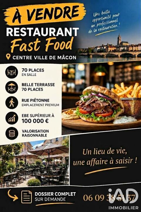 Vente Restauration rapide 290 m&sup2; 274000 71000 Mâcon