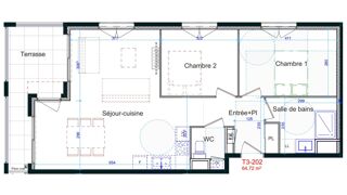  Appartement à vendre 3 pièces 65 m²