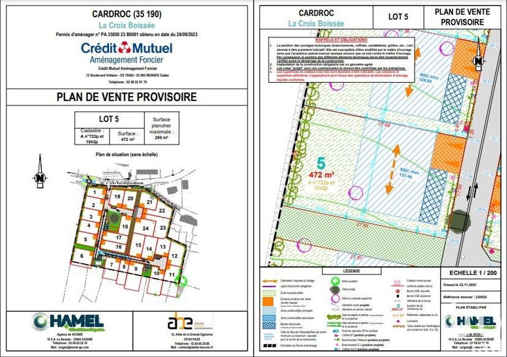 Vente Terrain Vente Terrain 472 m&sup2; Cardroc