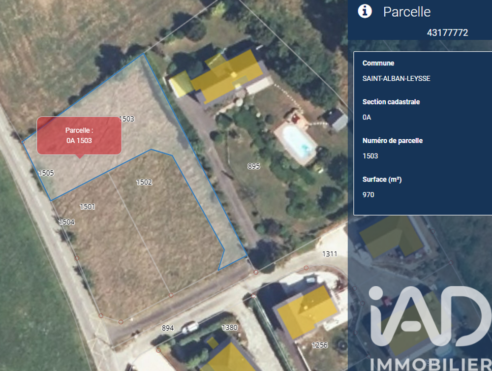 Vente Terrain Vente Terrain 970 m&sup2; Saint-alban-leysse
