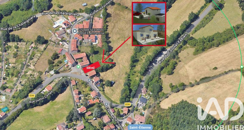 Vente Terrain Vente Terrain à bâtir 528 m&sup2; Saint-Étienne