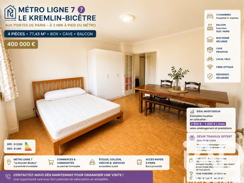 Vente Appartement 4 pièces