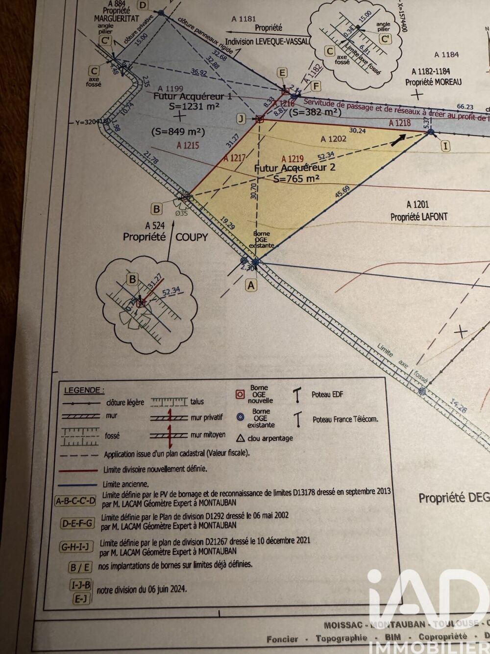 Vente Terrain Vente Terrain à bâtir 849 m&sup2; Léojac