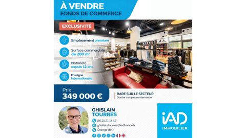 iad France - Ghislain Tourres () vous propose : Bouti... 349000 84100 Orange