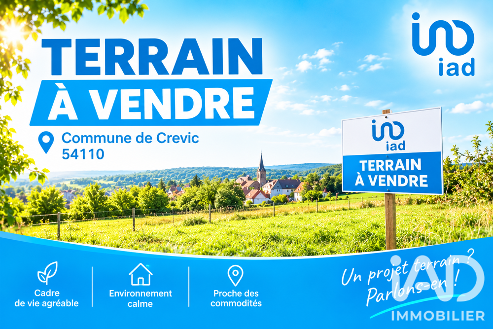Vente Terrain Vente Terrain à bâtir 1 072 m&sup2; Crévic