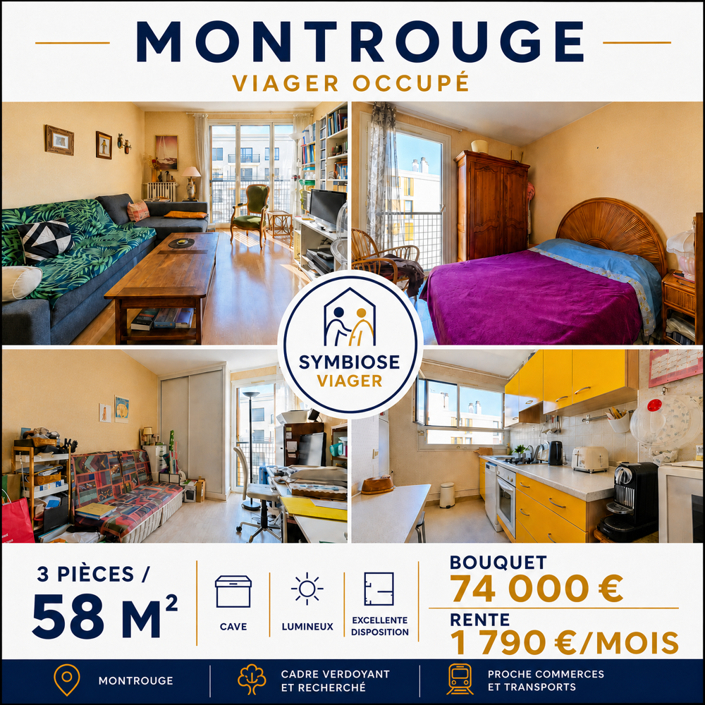 Appartement 3 pièces 58 m² · à Montrouge · 58 m² · 74 000 €