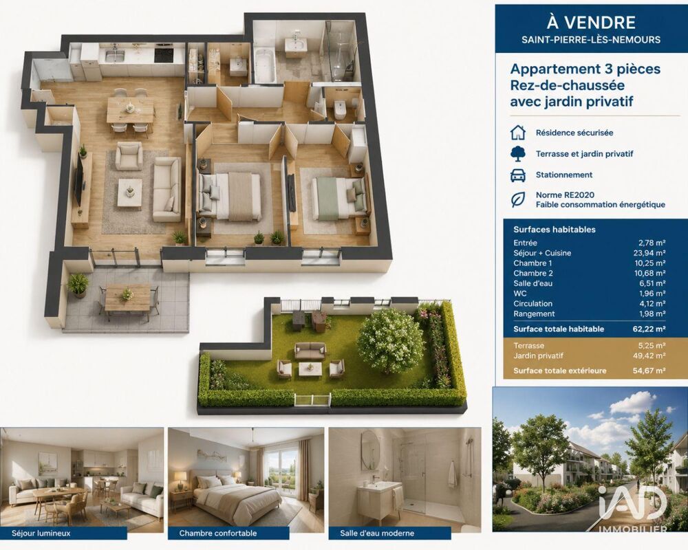 Vente Appartement 3 pièces