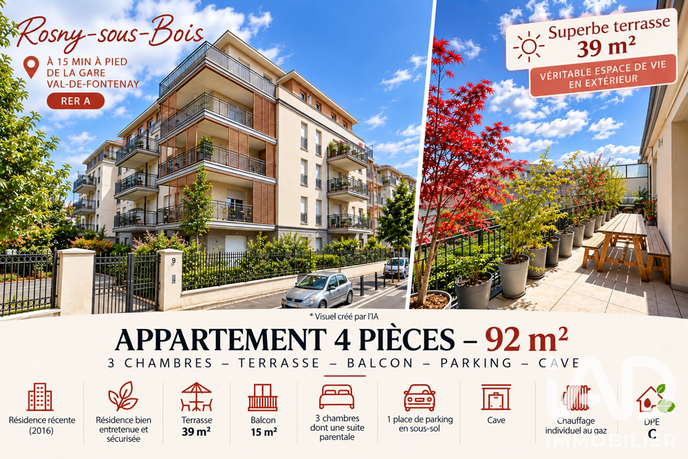 Vente Appartement Vente Appartement 4 pièces Rosny-sous-bois