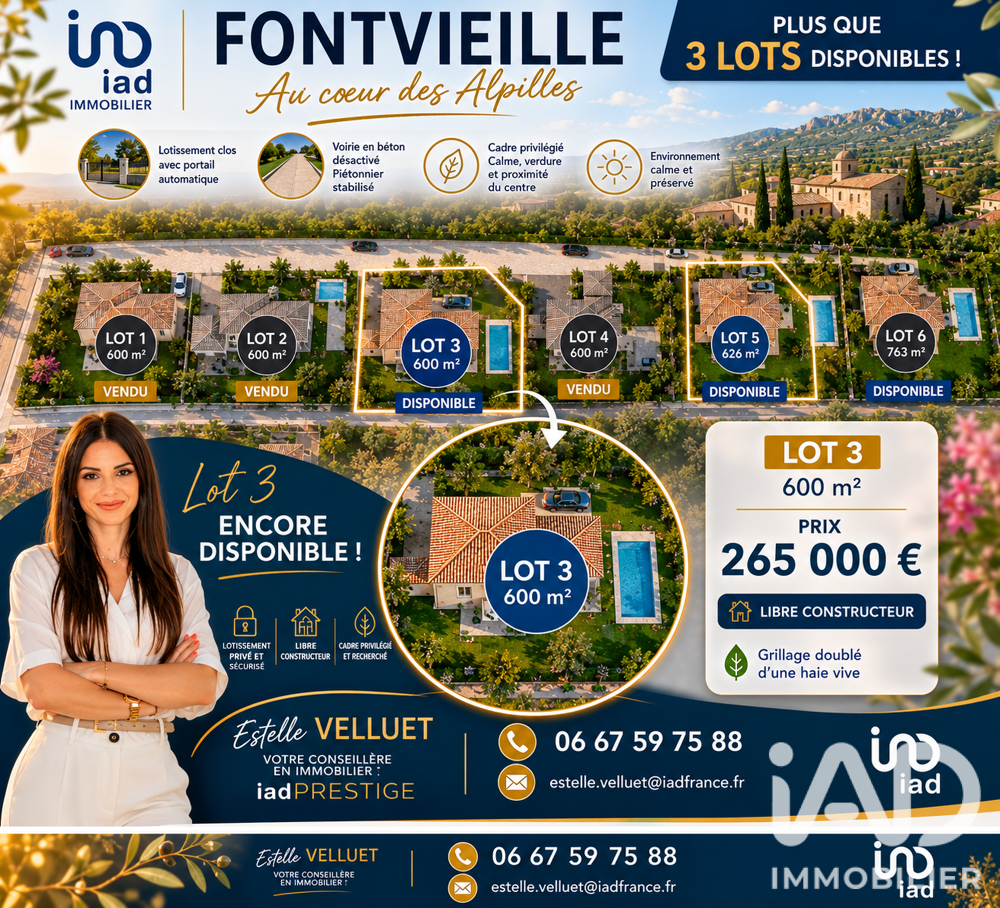 Vente Terrain Vente Terrain à bâtir 600 m&sup2; Fontvieille