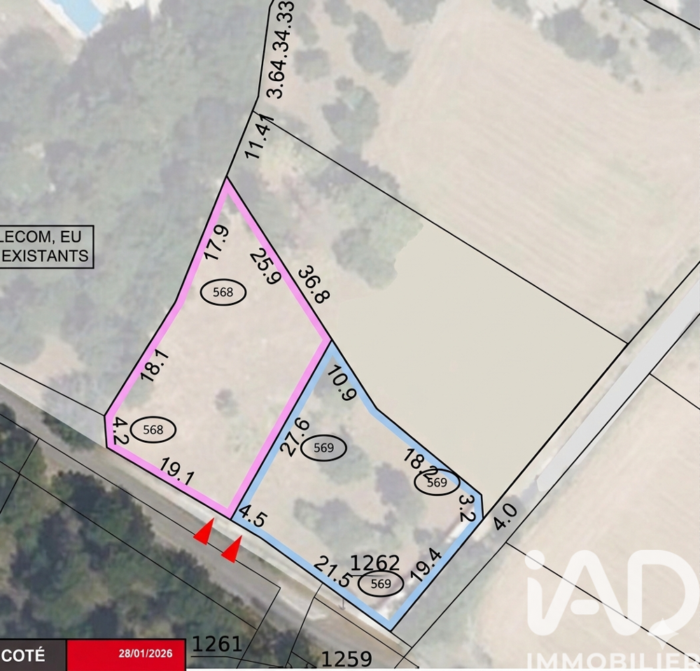 Vente Terrain Vente Terrain à bâtir 650 m&sup2; Régusse