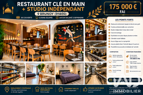 Vente Restaurant 100 m&sup2; 175000 91800 Brunoy