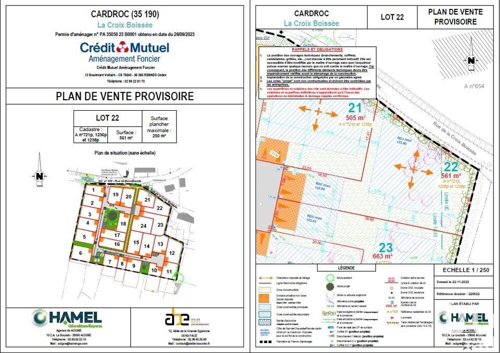 Vente Terrain Vente Terrain 561 m&sup2; Cardroc