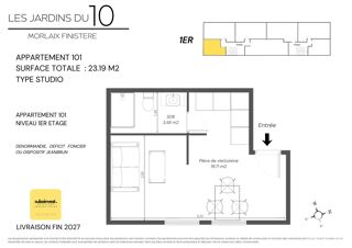  Appartement à vendre 1 pièce 23 m²