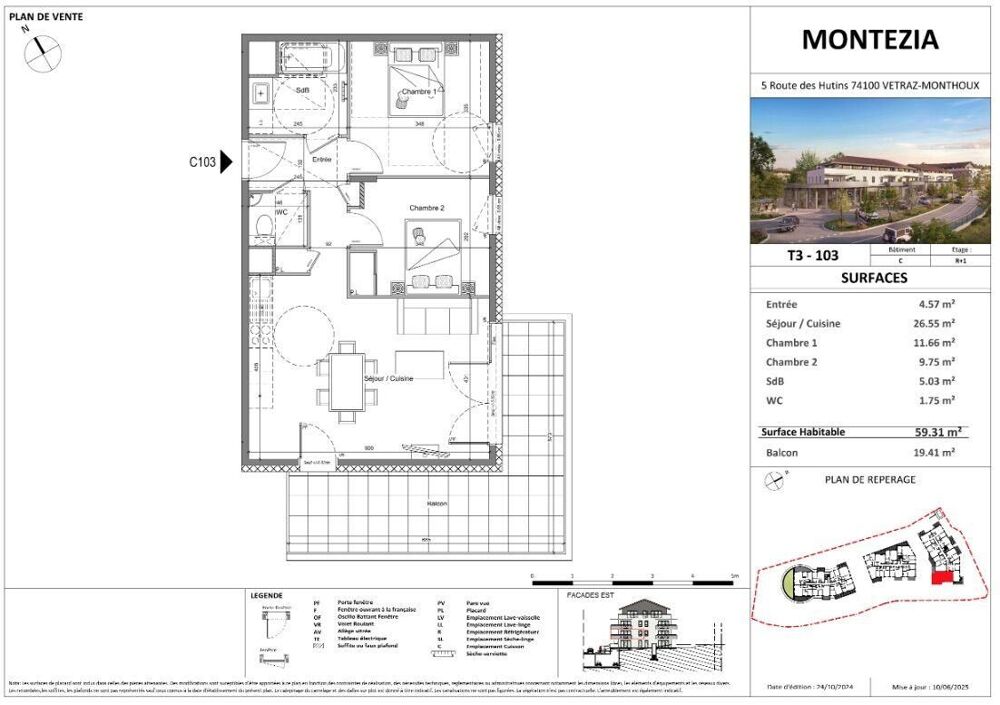 Vente Appartement 3 pièces