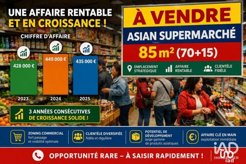 Vente Boutique/Local commercial 85 m&sup2; 158000 93500 Pantin