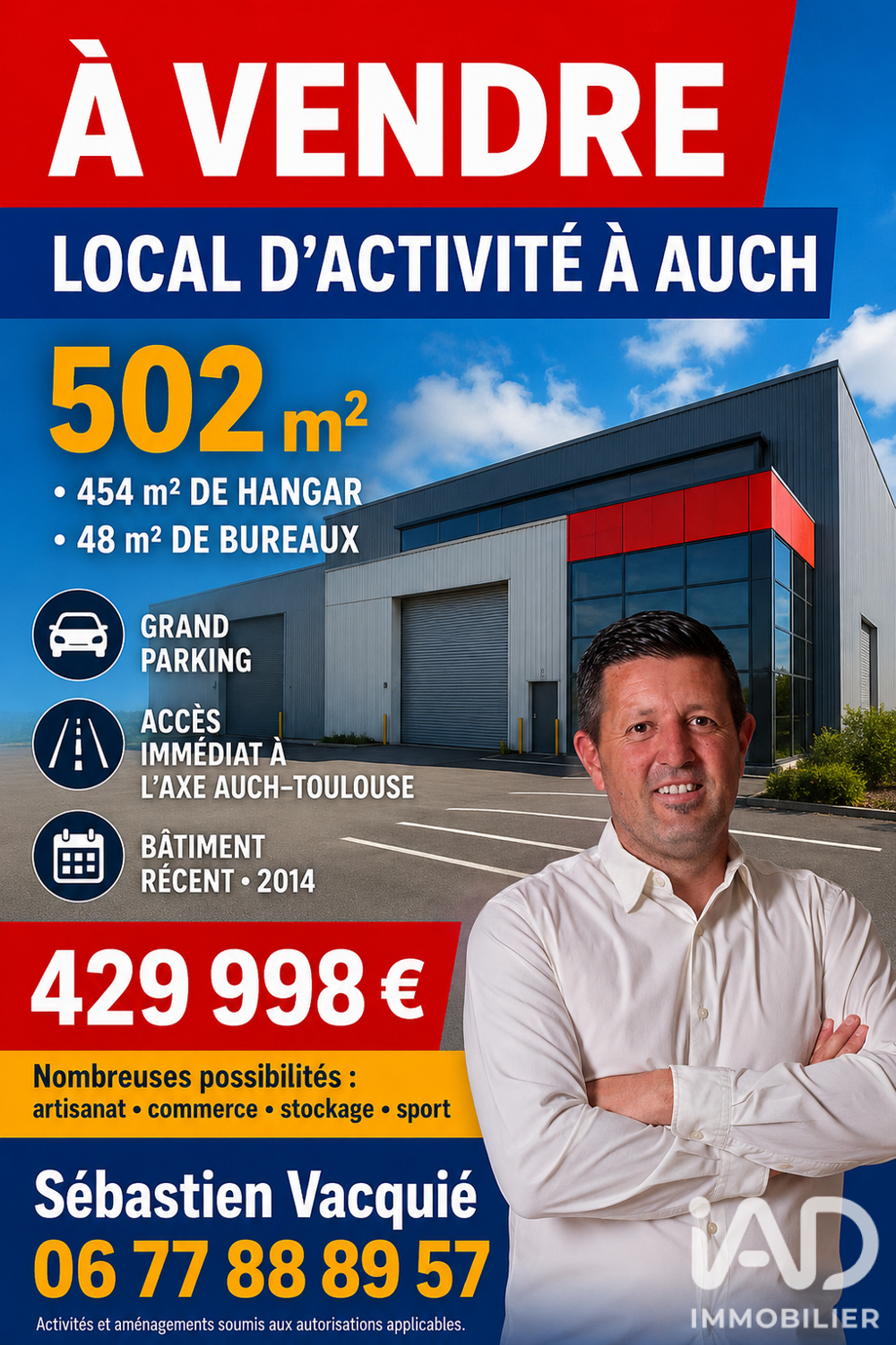   Vente Boutique/Local commercial 502 m&sup2; 