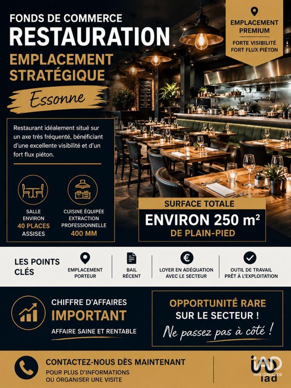   Vente Restaurant 250 m&sup2; 