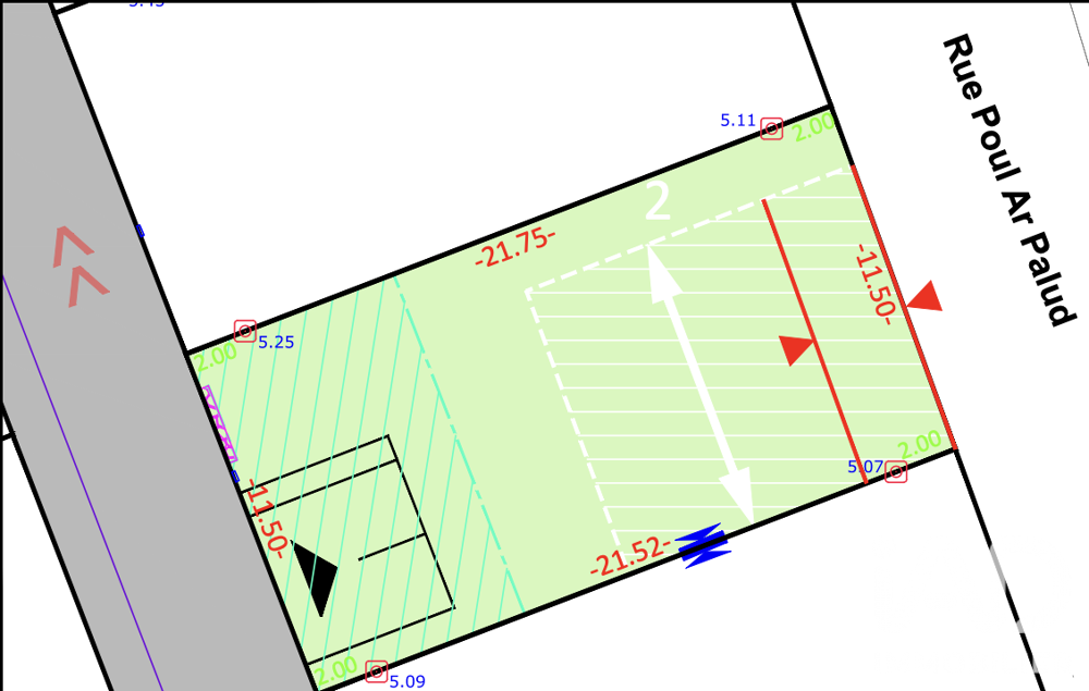 Vente Terrain Vente Terrain à bâtir 249 m&sup2; Guilvinec