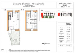  Appartement à vendre 3 pièces 63 m²