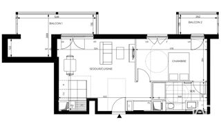  Appartement à vendre 2 pièces 46 m²