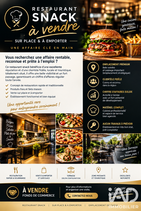 Vente Restauration rapide 47 m&sup2; 369600 06210 Mandelieu-la-napoule