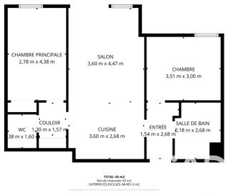  Appartement à vendre 3 pièces 63 m²