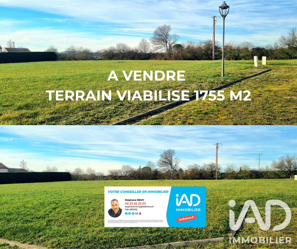 Vente Terrain Vente Terrain à bâtir 1 755 m&sup2; Saint-julien-gaulène