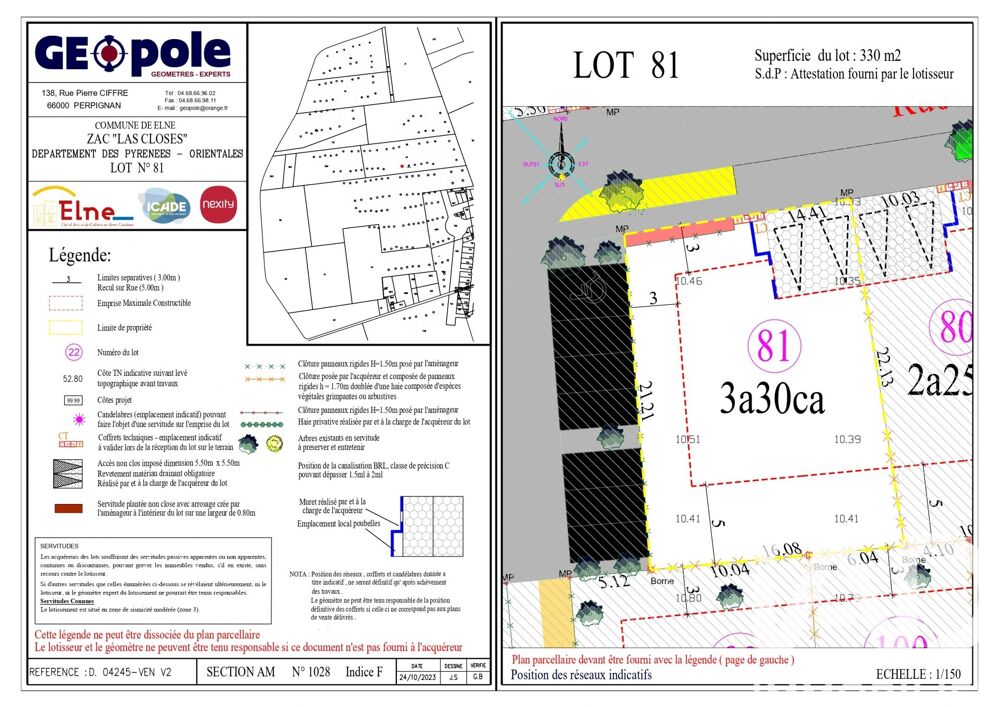 vente Terrain - 330 m² Elne (66200)
