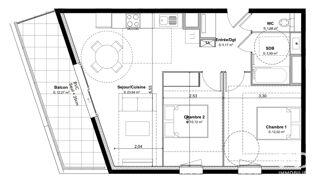  Appartement à vendre 3 pièces 57 m²