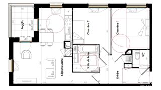 Appartement à vendre 3 pièces 61 m²