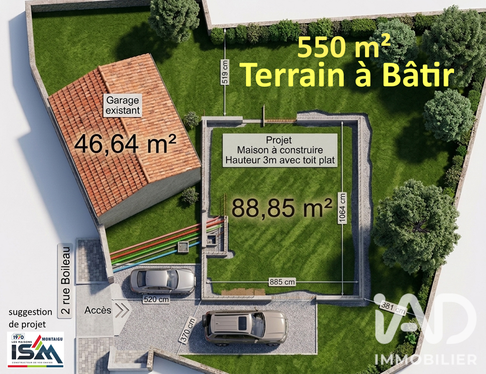Vente Terrain Vente Terrain 553 m&sup2; Vieillevigne