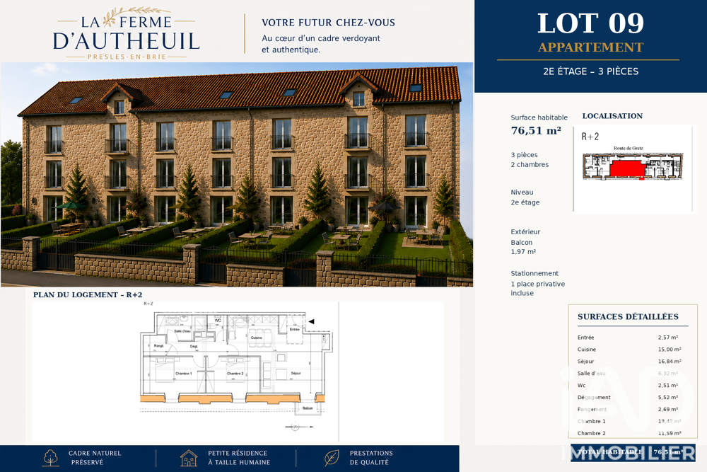 Vente Appartement 3 pièces
