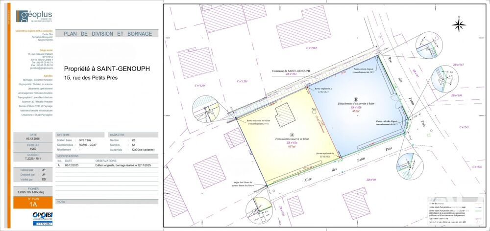 Vente Terrain Vente Terrain 652 m&sup2; Saint-genouph