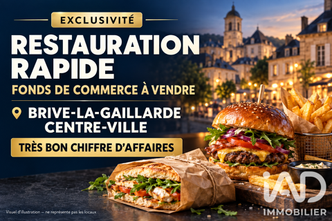 Vente Restauration rapide 55 m&sup2; 89600 19100 Brive-la-gaillarde