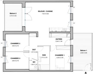  Appartement à vendre 4 pièces 87 m²