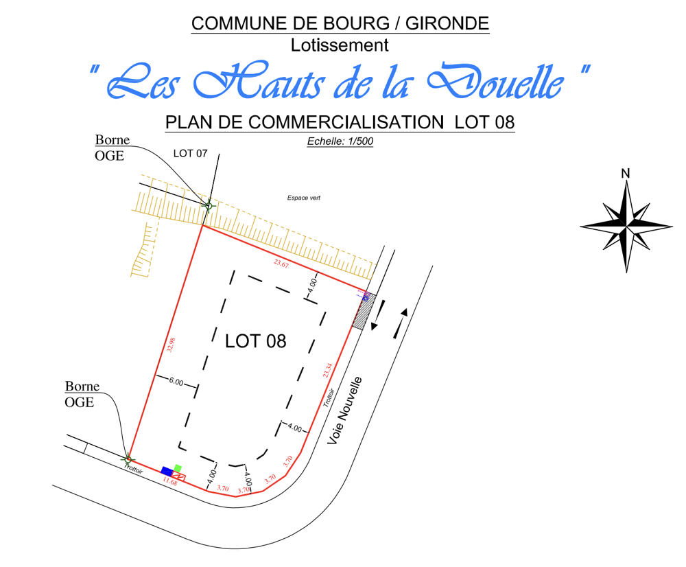 Vente Terrain Vente Terrain à bâtir 715 m&sup2; Bourg