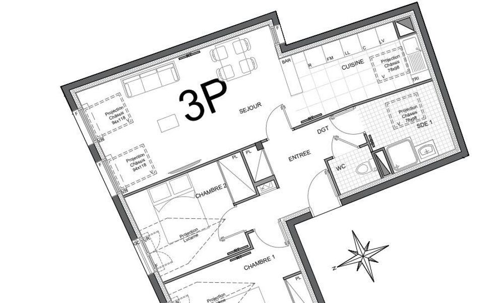 Vente Appartement 3 pièces