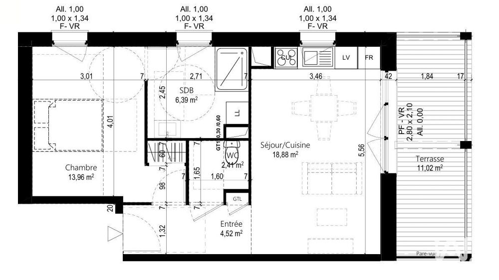 Vente Appartement 2 pièces