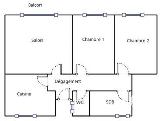  Appartement � vendre 3 pi�ces 55 m�