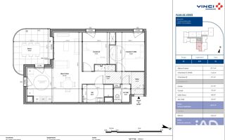  Appartement � vendre 3 pi�ces 65 m�