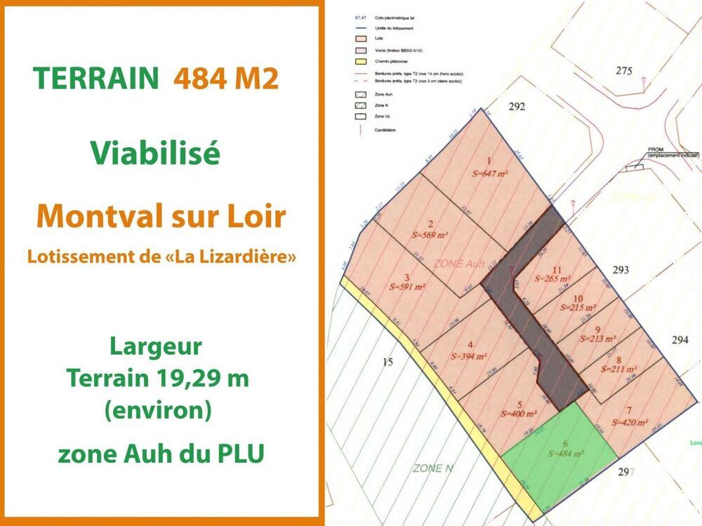 Vente Terrain Vente Terrain 484 m&sup2; Montval-sur-loir