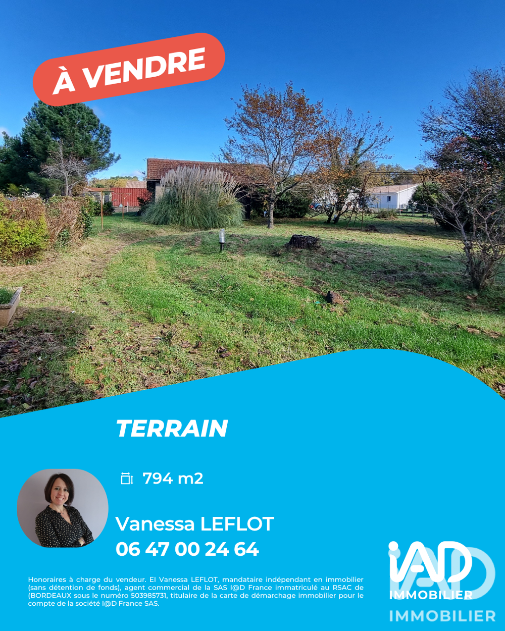 Vente Terrain Vente Terrain à bâtir 794 m&sup2; Belin-béliet