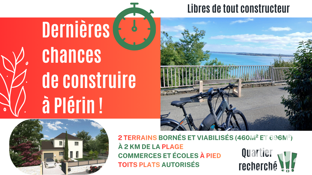 Vente Terrain Vente Terrain à bâtir 696 m&sup2; Plérin