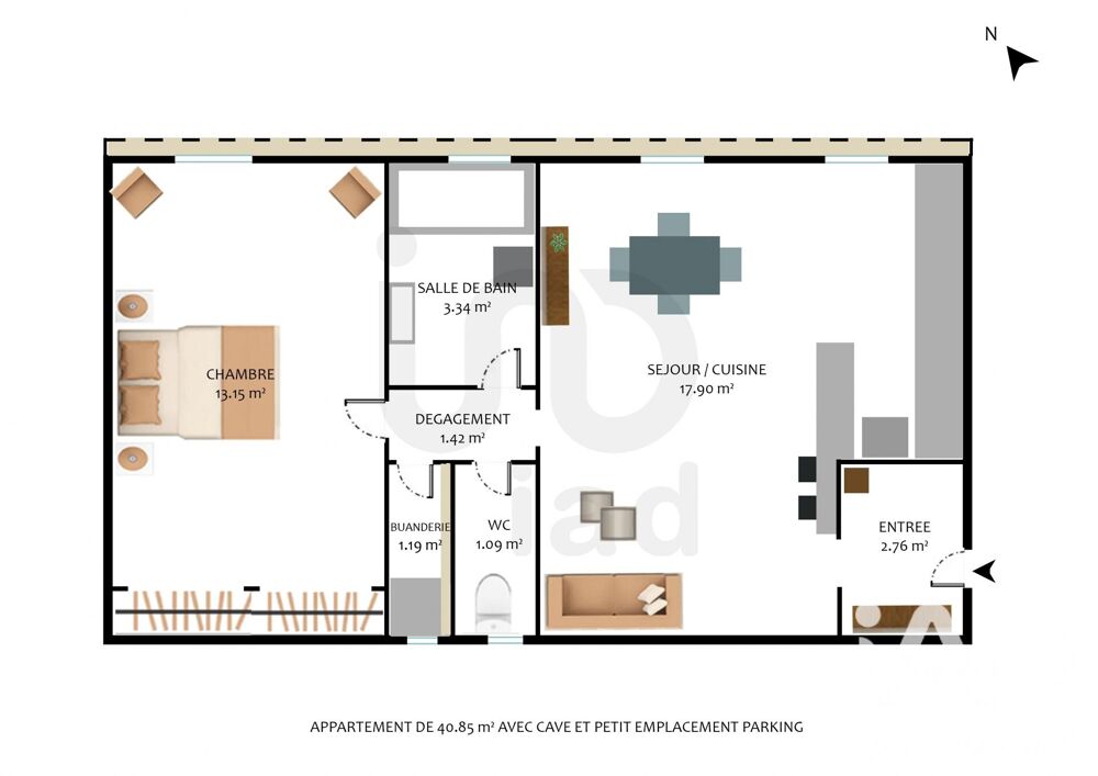 location Appartement - 2 pièce(s) - 40 m² Toulouse (31500)