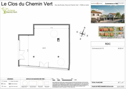 Vente Murs commerciaux 80 m&sup2; 172900 17220 La jarrie