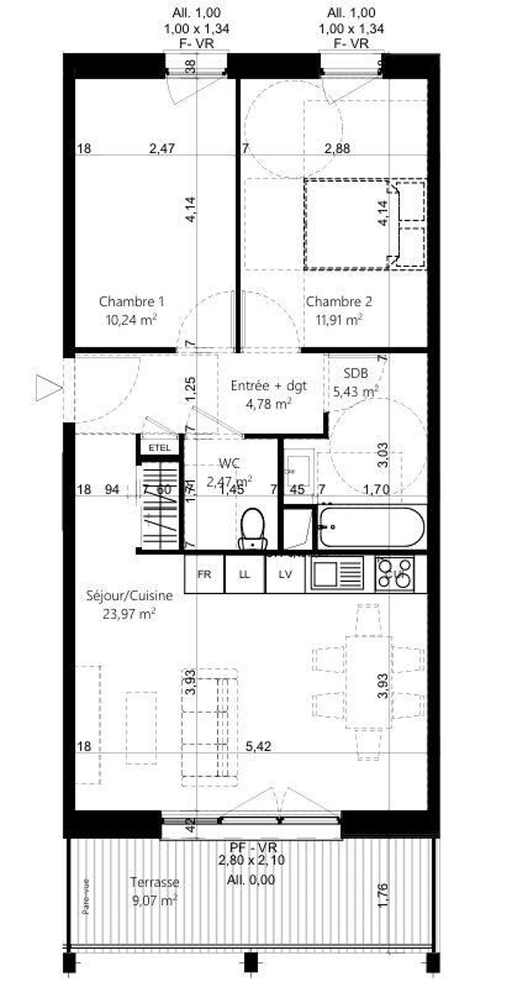 Vente Appartement 3 pièces