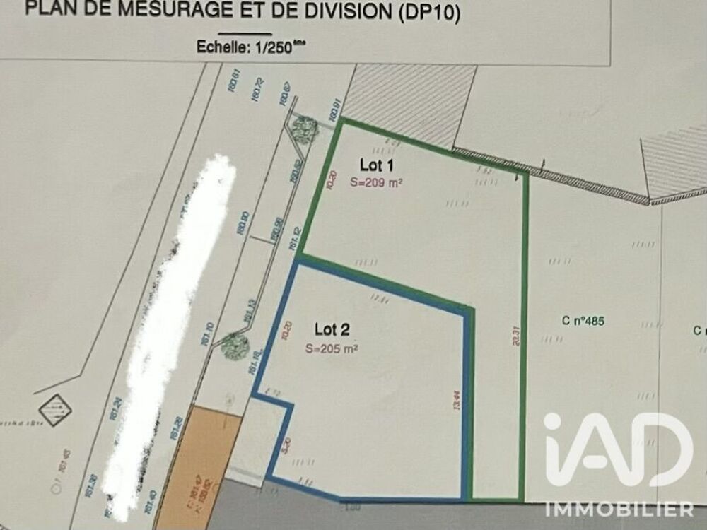 Vente Terrain Vente Terrain 209 m&sup2; Drocourt